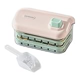 Eiswürfelform mit Deckel und Behälter, 21 x 13,5 x 14,5 cm, Eiswürfelform für Gefrierschrank mit Schaufel, leicht zu lösen, lebensmittelechtes Barzubehör für Tequila, Cocktails, Whiskey, kalte