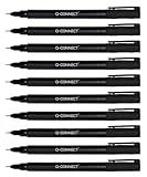 Q-Connect CD DVD BD Marker/Marker Stift Stärke: 0,4 mm/Schwarz / 10 Stück - 10er Pack/Wasserfest/zum Schreiben auf Glas, Kunststoff, Metall, Porzellan, Folie/auf Alkoholbasis/Ungiftig