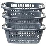 3er Set Große Wäschewanne Grau 55x37x20 cm: Dein Multitalent für Ordnung und Komfort!