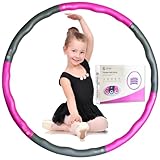 LETAO Hula Hoop Reifen Kinder von 3-8 Jahren | Rosa-Grau Hula Hoop Reifen Kinder, Zerlegbar, inklusive Elektronischer Anleitung