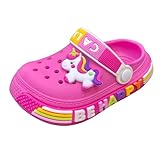 GOODEX Kinder Clogs Mädchen Kinderclogs für Mädchen Gartenschuhe Strandschuhe Schwimmbadschuhe Sommerschuhe Pantoletten Pantoffeln Gartensandalen Baby Clogs Pink 25