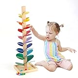 Wondertoys Hölzerner Musikbaum Regenbogen singender Baum Spielzeug mit Marmor Ball Run Track Spiel für Kinder Mädchen und Jungen