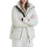 Sale Angebote Winterjacke Damen Puffer Damen-Jacken Übergangsjacken Steppjacke Leicht Mit Kapuze Winter Jacket Jacke Jacken Herbstjacke Mädchen Weiß，M