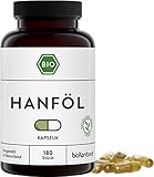 Hanföl Kapseln BIO 180 vegane Kapseln I mit kaltgepresstem bio Hanföl, nativ mühlenfrisch von bioKontor