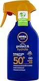 NIVEA SUN Maxi Sonnenschutzspray Protect & Hydrate LSF 50+ in 270 ml Sprühflasche, feuchtigkeitsspendende Sonnencreme für 48h, Sonnencreme mit biologisch abbaubarer Formel