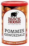 Block House Pommes Gewürzsalz – Würzmischung mit Paprika und feiner Rauchnote für knusprige Pommes Frites & Kartoffelgerichte, 330 g Dose