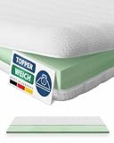 AM Qualitätsmatratzen Topper 140x220cm weich - Made in Germany - Oeko TEX zertifizierter Matratzen Topper 140x220 H2 - Anpassungsfähige & Weiche Matratzenauflage 140x220 mit wachbarem Bezug