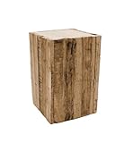 Spetebo Design Holz Hocker eckig - 30x20 cm - Blumenhocker Beistelltisch Holzklotz Hocker Blumenständer