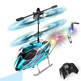 VATOS RC-Hubschrauber für Jungen, 2.4G Ferngesteuerter Hubschrauber mit LED-Licht für Kinder ab 12 Jahren, Feste Höhe, Start mit Einer Taste, RC-Flugzeuge Jungen und Erwachsene