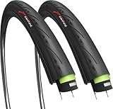 Fincci Fahrradreifen 28 Zoll - Paar Rennrad Reifen unplattbar 700x25c mit 3 mm Pannenschutz, 60 TPI, fahrradmantel 28 Zoll für Rennrad, Stadtfahren, Tourenrad Race, e Bike - 2er Komplett 25-622