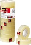 Scotch Transparentes Klebeband 508- 10 Rollen - 15mm x 33m - Durchsichtiges Allzweckband für Schule, Heim und Büro