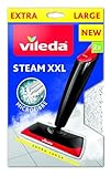 Vileda Steam XXL Ersatzpads aus Mikrofaser, 2er Pack, Hygienische Reinigung für Alle Böden, Entfernt 99,9% der Bakterien, Für Dampfreiniger, Weiß