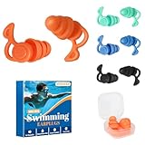 ZEEOYAN Schwimm Ohrstöpsel für Erwachsene, 4 Paar Wasserdichte Wiederverwendbare Weich Silikon Ohrstöpsel Ohrschutz zum Schwimmen, Surfen, Schnorcheln und anderen Wassersportarten