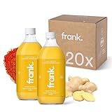 FRANK SHOT Wake Up Call - 2 x 500 ml - Bio Ingwer-Shots mit Kurkuma und Orange in Premium Qualität, Vegan, Nachhaltig im Glas, ohne Konservierungsstoffe