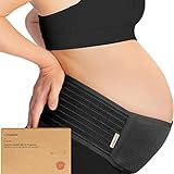 KeaBabies Bauchgurt Schwangerschaft - Weicher und atmungsaktiver schwangerschaftsgürtel - Bauchband Schwangerschaft Stützend - Stützgurt Schwangerschaft (Midnight Black, M/L)