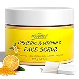 Gesichtspeeling Kurkuma, Vitamin C Gesichtspeelingcreme, Gesicht Körperpeeling Organics Gesichtspeeling Aufhellendes Peeling für Mitesser Verbessert Akne mit dunklen Flecken für Damen und Männer