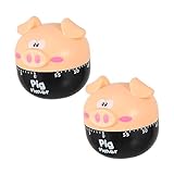 Cabilock 2St Mechanische Timer Countdown Timer küchengeräte Cartoon-Timer backzter Eieruhr Küchentimer-Magnet Wecker süß mechanischer Timer für Schweine mechanische Zeitschaltuhr Abs Khaki