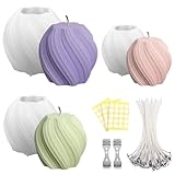 Aulese Silikonformen Gießformen Kerzen, 3 Stück Silikon Formen zum Gießen, 3D Kerzenform für DIY Bienenwachs, Aromatherapie, Kerzenherstellung, Handgefertigte