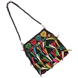 Ciieeo Fransen Umhängetasche Damen Boho Quasten Schultertasche mit Reißverschluss Vintage Fransentasche für Reisen und Alltag