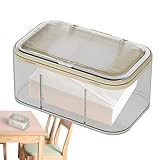 Qurygin Transparenter Taschentuchhalter – transparenter Haushaltsserviettenspender, rechteckiger Spender, Kosmetiktuchspender für Badezimmer, Küche, Zuhause, Waschküche