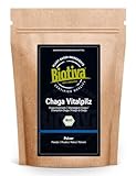 Chaga Pilz Pulver Bio 125g - Wildsammlung - Pilzpulver aus der Inneren Mongolei und Sibirien - Chagapulver - Schiefer Schillerporling - Abgefüllt und kontrolliert in Deutschland - Biotiva