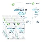 WaterWipes Tücher für unterwegs, 224 Tücher (8 Packungen), Feuchttücher auf 99.9% iger Wasserbasis, ideal für unterwegs, für Gesicht und Körper