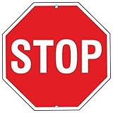 pubblimania STOP Schild aus Aluminium Metall Achteck 3 mm für den Außenbereich cm 30 x 30 (Stop)
