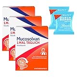 MUCOSOLVAN® 1mal täglich Retardkapseln, 3 x 50 Stück, 75mg Ambroxol, Hustenschleimlöser, mit 2 Duschbomben