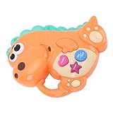 Fdit Dinosaurier-elektrisches Musikspielzeug, Interaktives Geräusch und Licht, Niedliches Tierklavier für , Musikalisches Früherziehungs-Lernspielzeug für Babys (ORANGE)