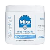 Mixa Feuchtigkeitsspendende Creme für trockene Haut, Mit 6% Lipiden und pflanzlichem Glycerin, Zur Pflege von Haut, Gesicht, Körper und Händen, Lipid Moisture, 400 ml