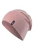 Sterntaler OCS Beanie mit Umschlag – Mütze aus Melange-Singlejersey (Bio) mit Ohrenklappen, Bindeband & Stickmotiv – Mädchen Baby Übergangsmütze – samtrosa, Gr. 35