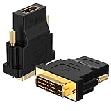 Rankie DVI auf HDMI Adapter, Vergoldet 1080P HDTV Konverter, 2 Stück, Schwarz