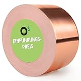 O³ Kupferband gegen Schnecken 50mm x 20m, Selbstklebender Schneckenschutz, EMI Abschirmung, Copper tape gegen Schnecken