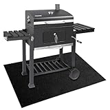 Grillmatte rutschfest, 127x91 cm Grillbodenschutzmatte aus Vliesstoff und TPE-Gummi, Feuerfeste, Saugfähige Ölauflage, Deck- und Terrassenschutz-Grillspritzmatte