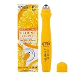 Victoria Beauty - Augen Roll On kühlend mit Vitamin C, Augenroller gegen Falten und Augenringe, Soforteffekt Augenserum mit Retinol, Anti Aging Augencreme, optimale Augenpflege, 15 ml