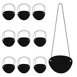 PEOVLVN 10 Stück Augenklappe Piraten Augenklappen 3D Elastische Augenmaske Verstellbare Augenmaske Augenklappe für Erwachsene, Halloween, Piratenkostüm, Piratenthema, Cosplay, Partyzubehör