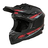 O'NEAL C-SRS Motocross Helm SOLID Schwarz/Rot (Größe L) – ECE 22.06 zertifiziert, robuste ABS-Schale, effizientes Belüftungssystem & herausnehmbares, waschbares Innenfutter
