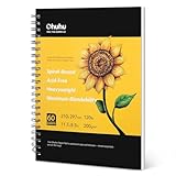 Ohuhu Skizzenbuch A4 für Alkoholmarker - 200 g/m² Premium-Papier, 120 Seiten (60 Blätter), 21 x 29,7 cm, säurefrei, mit Spiralbindung | Sketchbook für Aquarell, Marker & Illustration