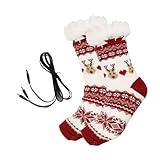 Beheizte Hausschuhe Socken Für Herren - rutschfeste Wärmekleidung | Winter Waden Socken | Für Herren Erwachsene Zuhause Büro Wohnung Kalte Morgen Abend Entspannung Schlafzimmer Wohnzimmer Urlaub Yoga