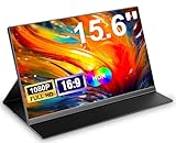15,6'' Portable Monitor, 1080P FHD Tragbarer Monitor mit Schutzhülle, Tragbarer Mobiler IPS Bildschirm mit Lautsprechern, Ultra-Dünner Zweitbildschirm für Laptop/PC/Mac/Xbox- USB-C & HDMI Anschluss