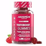 Novomins Testo Boost Gummies – Veganes Testosteron-Supplement für Männer – Vitamin D, Tribulus-Terrestris-Extrakt, Zink, Maca-Wurzel – Testosteron-Booster für normale Testosteronspiegel – 60 Gummies