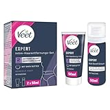 Veet Expert Intim-Haarentfernungs-Set - Enthaarungscreme für den Intimbereich inkl. Multi-Benefit-Schaum - 2 x 50 ml