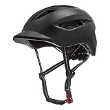 lopituwe Bleiben Sie auf der Straße sicher mit dem leistungsstarken Fahrradhelm, Skateboard Helm, PC Helm, Rennrad Fahrradhelm, Reithelm, Schwarz, L (58 61 cm)