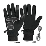 Beheizte Handschuhe, Screen Touch Winter Thermo-Heizhandschuhe, winddicht, wasserdicht, Fäustlinge, Sportbekleidung für kaltes Wetter, Damen, Herren, Erwachsene, Teenager, 1 Paar