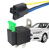 Automobil Relais - Halterungsprüfer 12V/24V Wasserdicht,4-Pol 30A Wasserdicht Umrüstung Start Gleichstrom-Relais | Für LKW Van Kompressor Klimaanlage Kühlung Elektrohupe Zündmodul