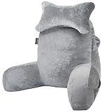 Lesekissen zum Sitzen auf der Bettcouch Erwachsene, Rückenkissen mit Armstütze, Rückenkissen für Erwachsene Bettstuhl für Bettruhe, Lesen, Fernsehen, Gaming Hellgrau
