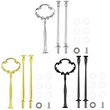 DvBCNMe Etageren Stangen Set, 3 Stück 3-Lagige Tortenständer, Gold Silber Schwarz, Für Hochzeiten Geburtstage Dessertpräsentation, Ideal Für Cupcakes Obst Süßigkeiten , In Gold, Schwarz Und Silber