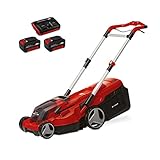 Einhell Akku-Rasenmäher RASARRO 36/38 Kit Power X-Change (36 V, 38 cm Schnittbreite, 450 m², Brushless, Mulchfunktion, 45L Fangkorb, inkl. 2x 4,0 Ah Akkus + Twincharger)