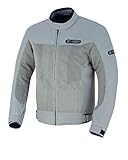 BI ESSE Motorradjacke für den Sommer, perforiert, innen wasserdicht, mit CE-Protektoren (5XL, Grau), grau, 5XL