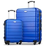 Koffer-Set, Hartschalen-Gepäck-Set mit Spinnrollen, TSA-Schloss, 50,8 cm, 61 cm, 71,1 cm, Reisekoffer-Sets, Helles Blau, 2-Piece Set (20/28)